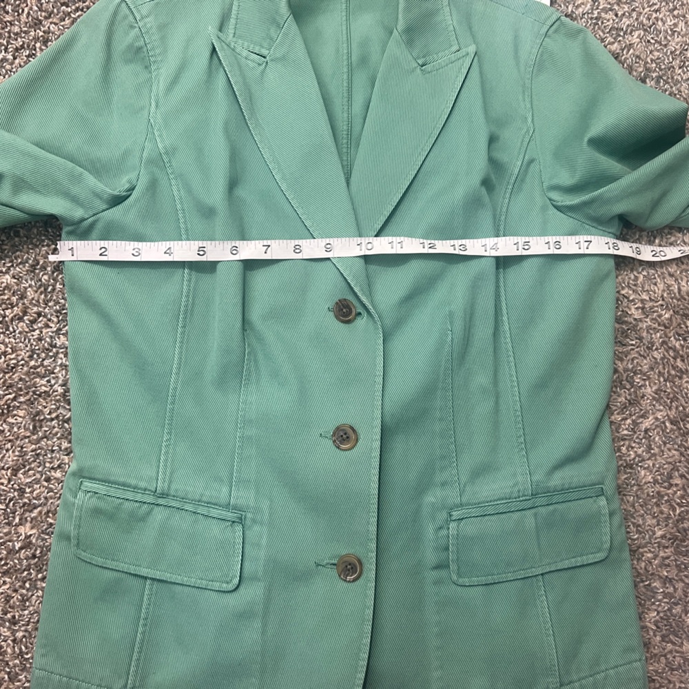 Lands’ End Fairycore Mint Green Cottagecore Denim Blazer Jacket - Picture 9 of 10